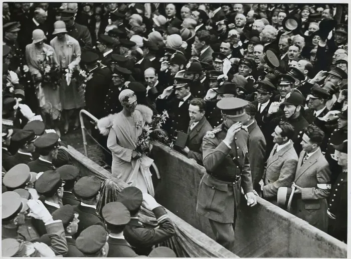 Framed Print : Large Crowd at the Departing of Belgium's Royal Family for the Congo Framed Print : Large Crowd at the Departing of Belgium's Royal Family for the Congo