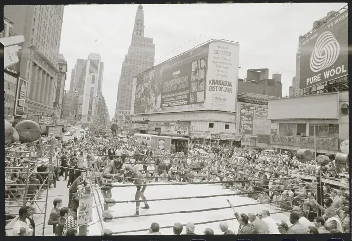 Framed Print : Large Crowd During Jerry Quarry Workout Framed Print : Large Crowd During Jerry Quarry Workout