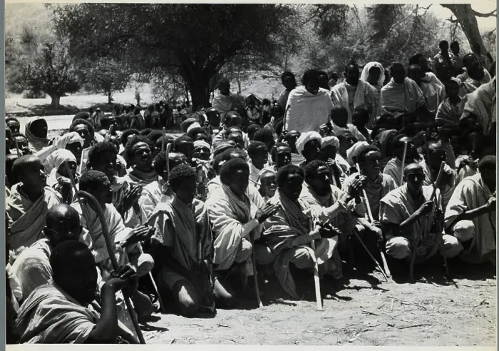 Framed Print : A Large Group Of Eritreans Outside Framed Print : A Large Group Of Eritreans Outside