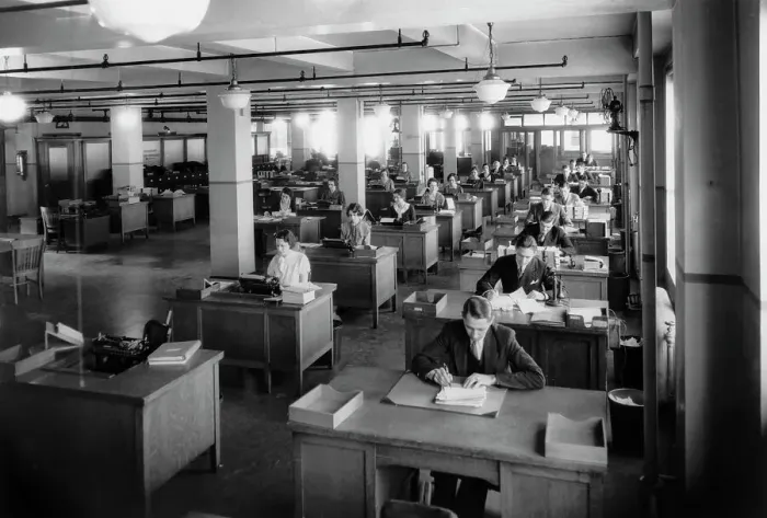 Framed Print : Large Office Interior W / People Working Framed Print : Large Office Interior W / People Working