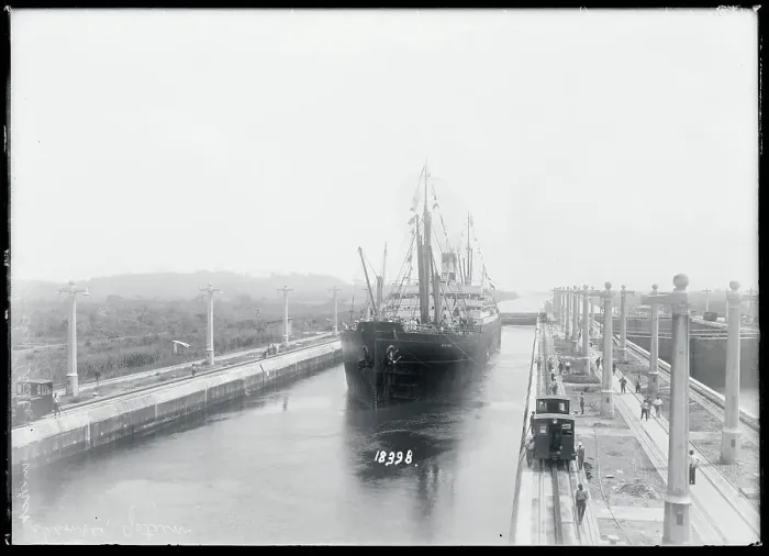 Framed Print : Large Ship in Canal Framed Print : Large Ship in Canal