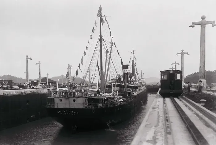 Framed Print : Large Ship near Dock