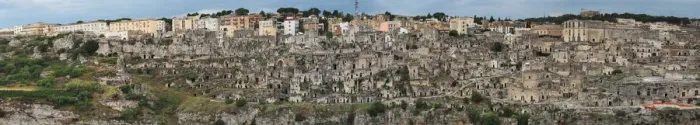 Framed Print : Large Size Panoramic Of Matera And Its Gravina, With Stone Age Cave Dwellings, UNESCO World Heritage Site In Southern Italy