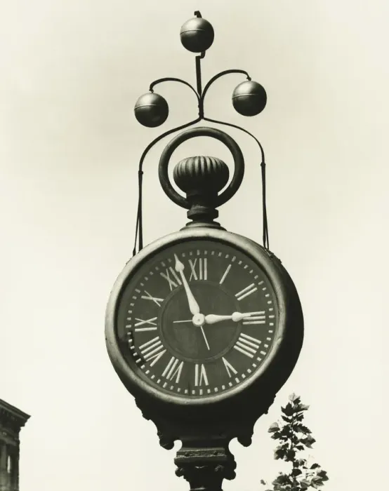 Framed Print : Large street clock, (B&W), (High section) Framed Print : Large street clock, (B&W), (High section)