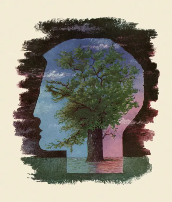 Framed Print : Large Tree in the Silhouette of a Mans Head Framed Print : Large Tree in the Silhouette of a Mans Head