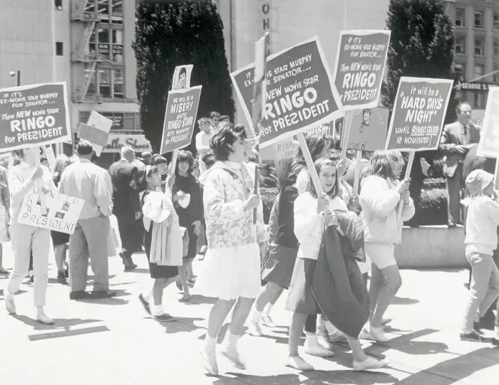 Framed Print : Large Young Crowd Carrying Signs Framed Print : Large Young Crowd Carrying Signs