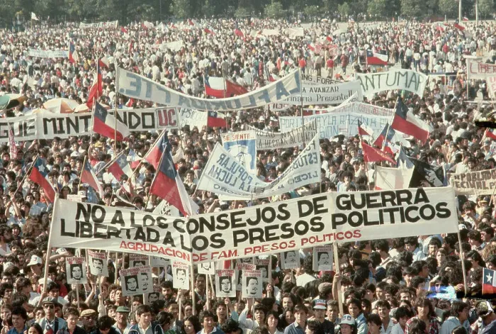 Framed Print : Largest Anti-Pinochet Rally in Chile Framed Print : Largest Anti-Pinochet Rally in Chile