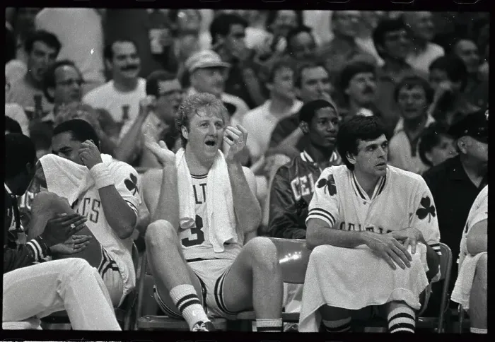 Framed Print : Larry Bird Applauding Certain Victory Framed Print : Larry Bird Applauding Certain Victory
