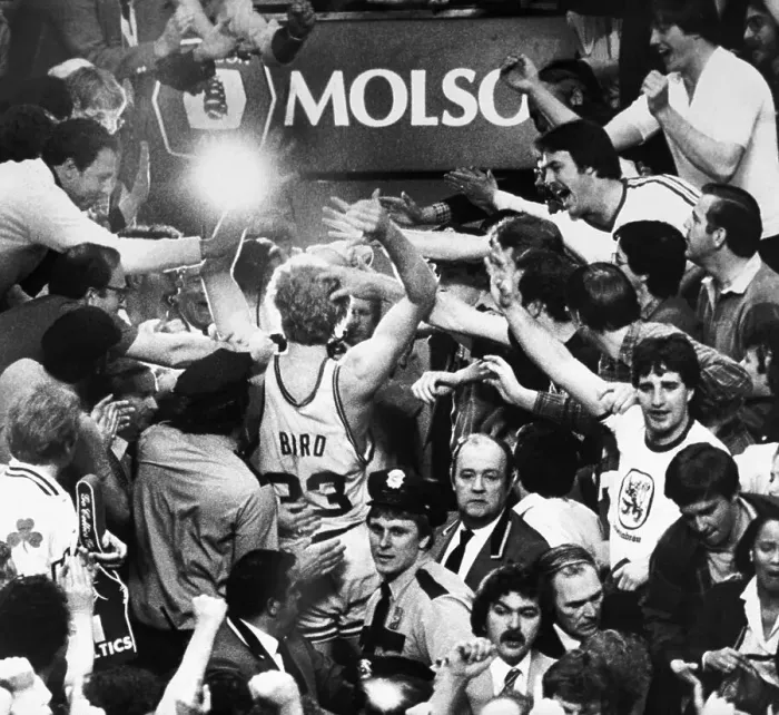 Framed Print : Larry Bird Celebrating Victory