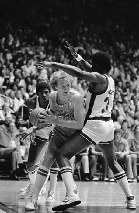Framed Print : Larry Bird Driving in the NCAA Final Four