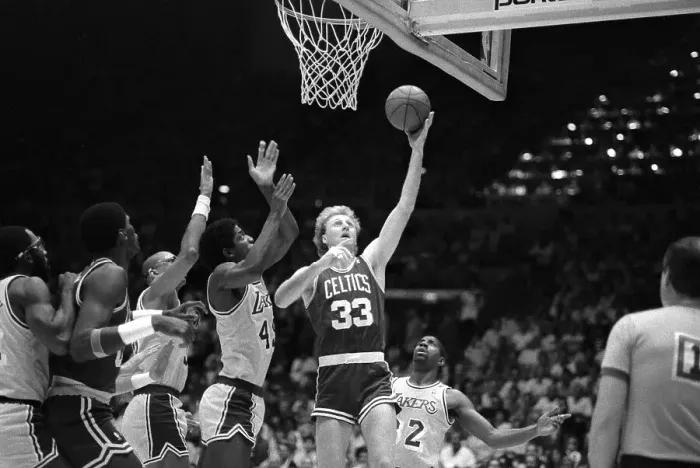 Framed Print : Larry Bird in NBA Championship Action
