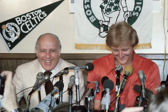 Framed Print : Larry Bird at News Conference After Signing Framed Print : Larry Bird at News Conference After Signing
