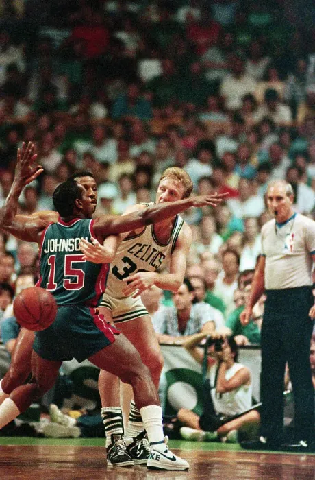 Framed Print : Larry Bird in Playoff Action Against the Detroit Pistons Framed Print : Larry Bird in Playoff Action Against the Detroit Pistons