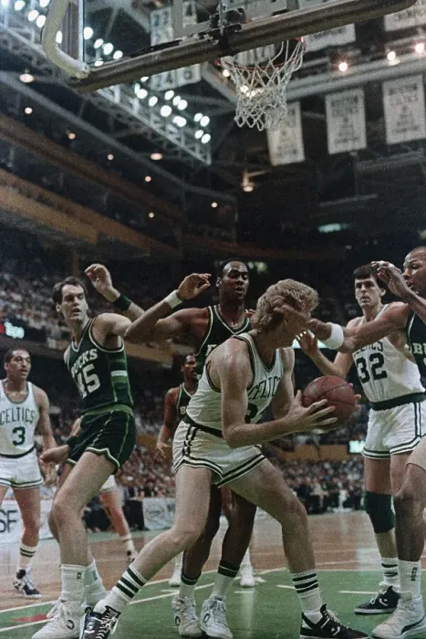 Framed Print : Larry Bird in Playoff Action Against the Milwaukee Bucks Framed Print : Larry Bird in Playoff Action Against the Milwaukee Bucks