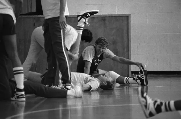 Framed Print : Larry Bird and Bill Walton Working Out Framed Print : Larry Bird and Bill Walton Working Out
