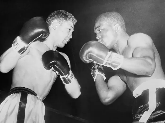 Framed Print : Larry Boardman Boxes Against Wallace Bud Smith
