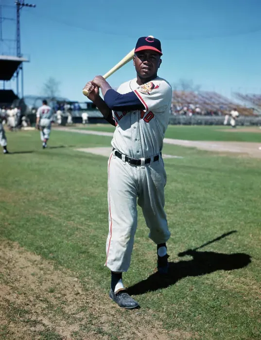 Framed Print : Larry Doby Posing with Baseball Bat Framed Print : Larry Doby Posing with Baseball Bat