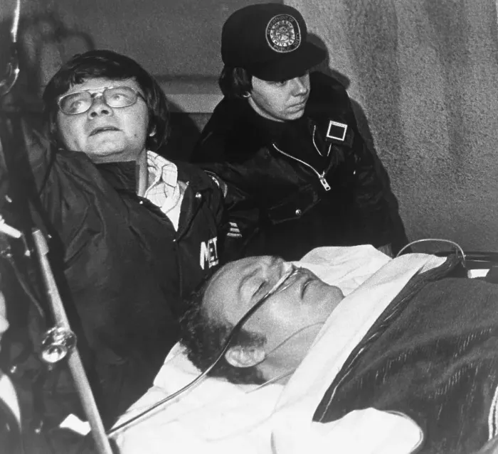 Framed Print : Larry Flynt on a Stretcher