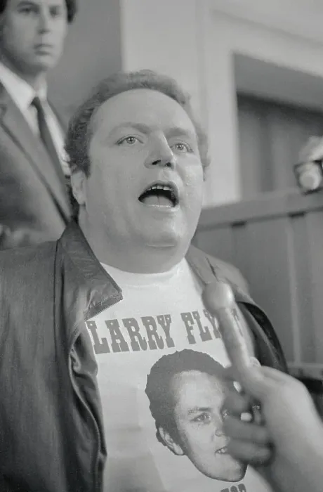 Framed Print : Larry Flynt Wearing T Shirt Bearing His Name Framed Print : Larry Flynt Wearing T Shirt Bearing His Name