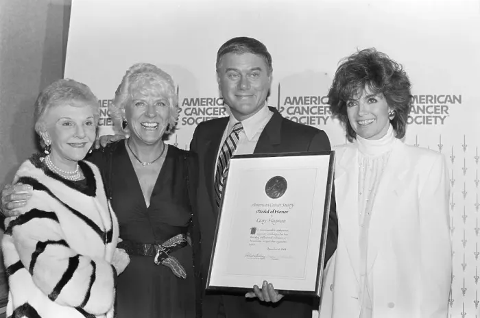 Framed Print : Larry Hagman with American Cancer Society Award Framed Print : Larry Hagman with American Cancer Society Award