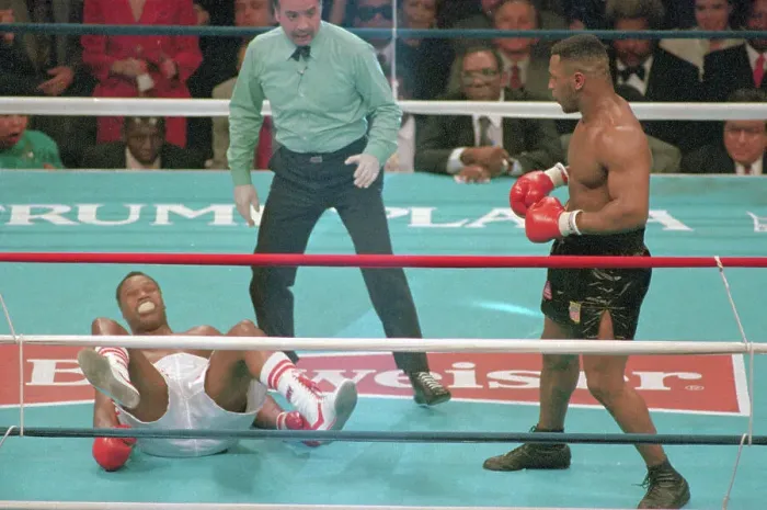 Framed Print : Larry Holmes Falling to the Canvas Framed Print : Larry Holmes Falling to the Canvas