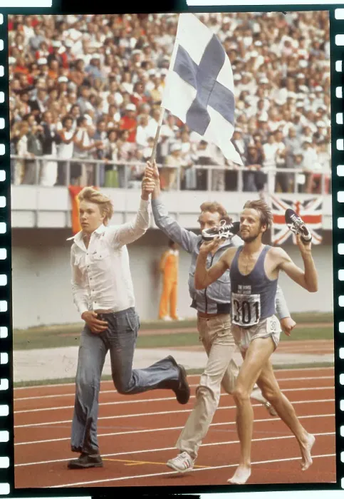 Framed Print : Lasse Viren and Friends on Victory Run Framed Print : Lasse Viren and Friends on Victory Run