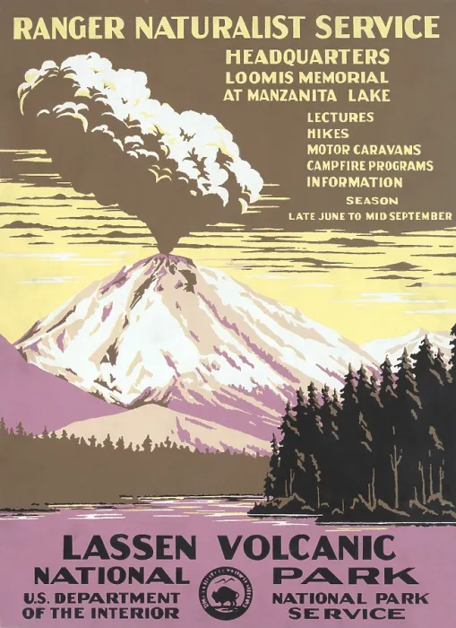 Framed Print : Lassen Park Travel Poster Framed Print : Lassen Park Travel Poster