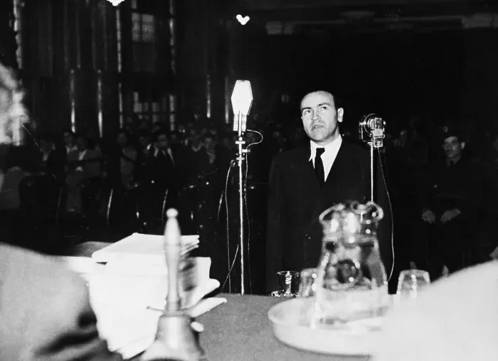 Framed Print : Laszlo Bajk Shown Before Peoples Court