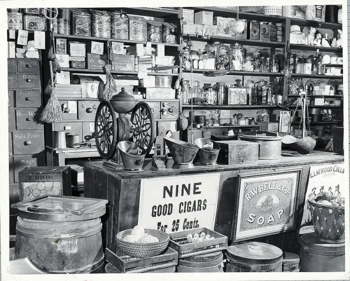 Framed Print : Late 19Th Century General Store Counter Framed Print : Late 19Th Century General Store Counter