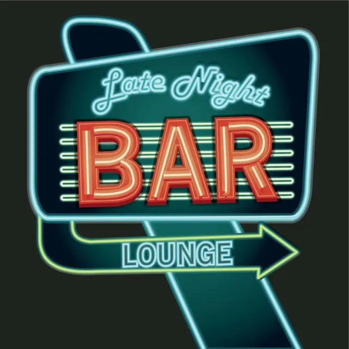 Framed Print : Late night retro Bar lounge neon sign Framed Print : Late night retro Bar lounge neon sign