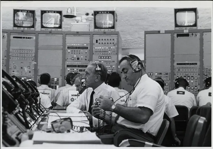 Framed Print : Launch Director and Others in Command Center Framed Print : Launch Director and Others in Command Center