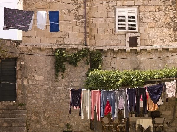 Laundry hanging from a line, Dubrovnik, Croatia