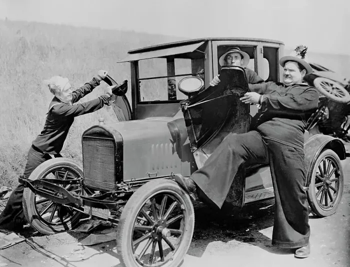 Framed Print : Laurel and Hardy in Movie Still Framed Print : Laurel and Hardy in Movie Still
