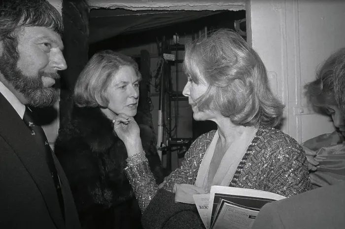 Framed Print : Lauren Bacall Chucking Ingrid Bergman Under the Chin Framed Print : Lauren Bacall Chucking Ingrid Bergman Under the Chin