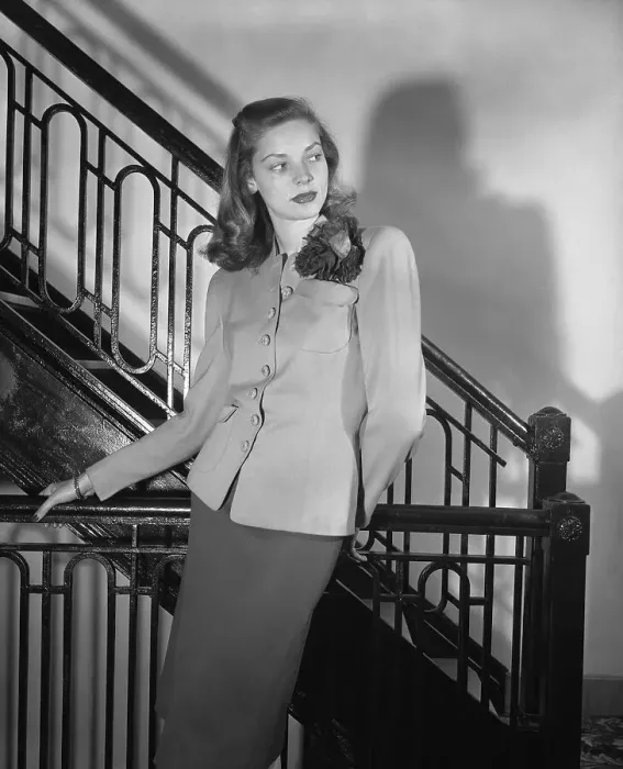 Framed Print : Lauren Bacall Modeling a Suit Framed Print : Lauren Bacall Modeling a Suit