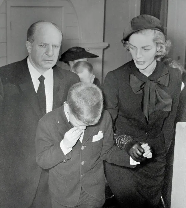 Framed Print : Lauren Bacall and Son Leaving Humphrey Bogart's Memorial