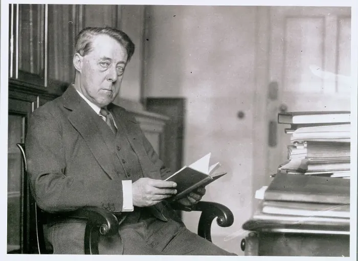 Framed Print : Laurence Binyon Seated with Books Framed Print : Laurence Binyon Seated with Books