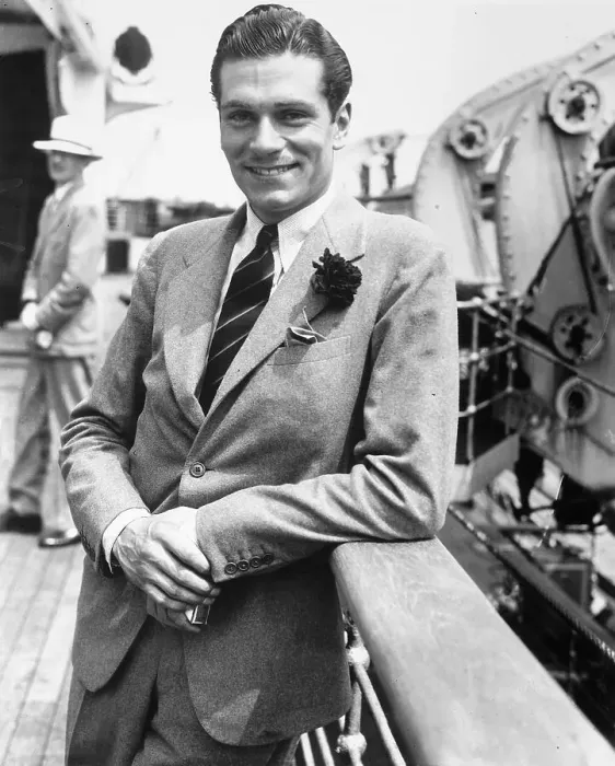 Framed Print : Laurence Olivier Leans Against Railing Framed Print : Laurence Olivier Leans Against Railing