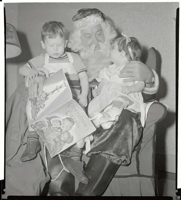 Framed Print : Lauritz Melchior as Santa Claus Sitting with Children Framed Print : Lauritz Melchior as Santa Claus Sitting with Children