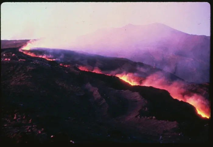 Framed Print : Lava Flowing from Mount Etna Framed Print : Lava Flowing from Mount Etna