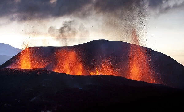 Lava fountains from a Volcano eruption