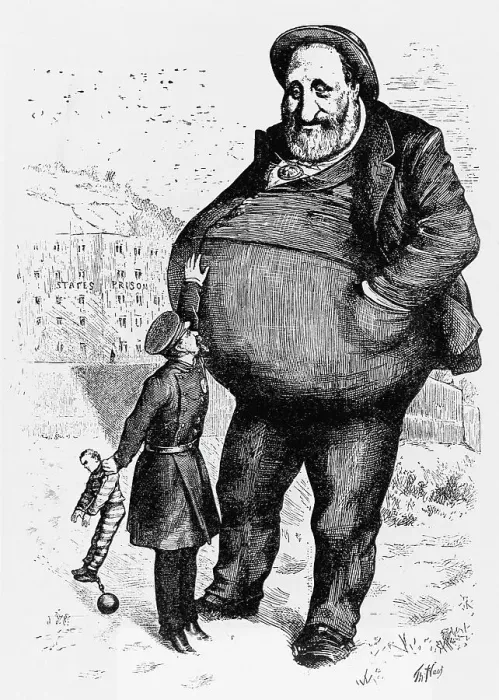 Framed Print : Can The Law Reach Him? The Dwarf and the Thief by Thomas Nast Framed Print : Can The Law Reach Him? The Dwarf and the Thief by Thomas Nast