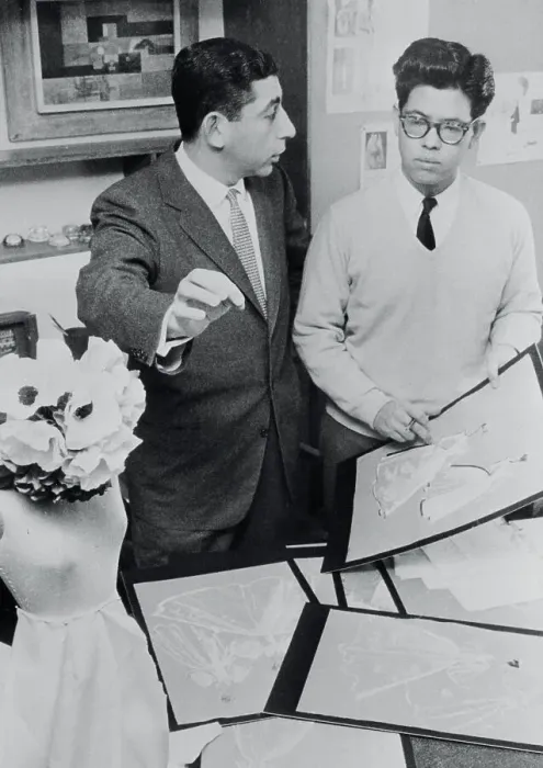 Framed Print : Lawrence Marcus Chatting with Joe Hong
