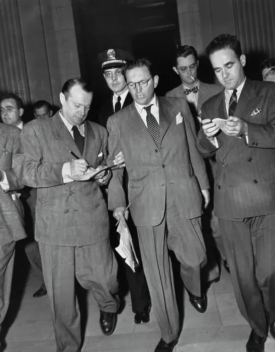 Framed Print : Lawyer Charles J Katz Leaving HUAC Hearing Framed Print : Lawyer Charles J Katz Leaving HUAC Hearing