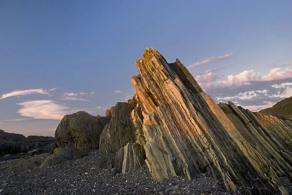 Layered Rock In The Sunset Light