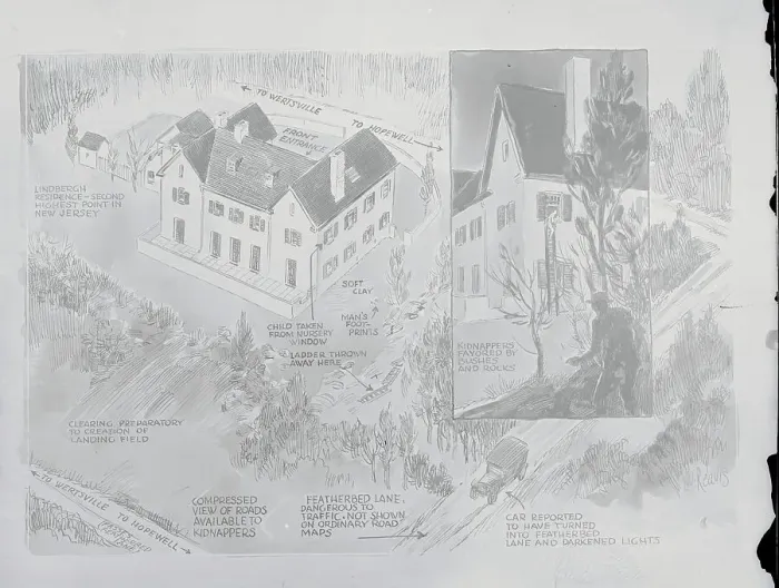 Framed Print : Layout of Charles A. Lindbergh's Home Framed Print : Layout of Charles A. Lindbergh's Home