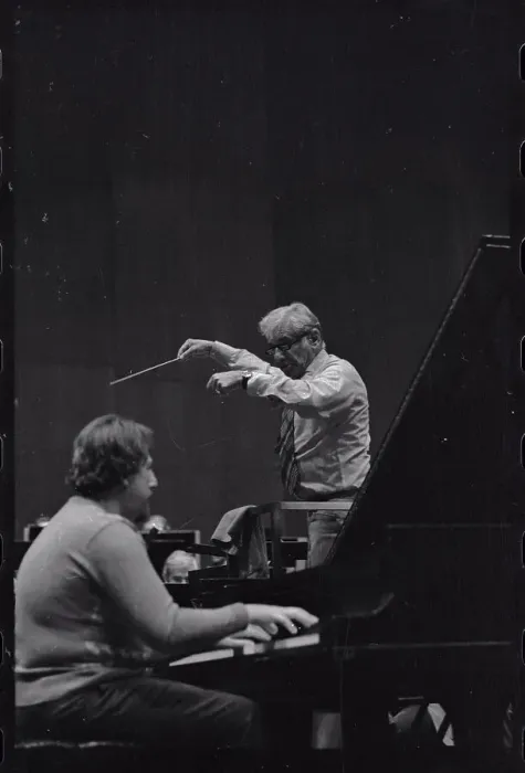 Framed Print : Lazar Berman Playing Piano with Leonard Bernstein Conducting Framed Print : Lazar Berman Playing Piano with Leonard Bernstein Conducting