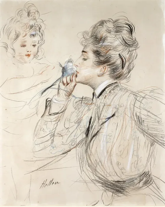 Framed Print : Le Parfum. Private Collection. Artist : Helleu, Paul César (1859-1927) Framed Print : Le Parfum. Private Collection. Artist : Helleu, Paul César (1859-1927)