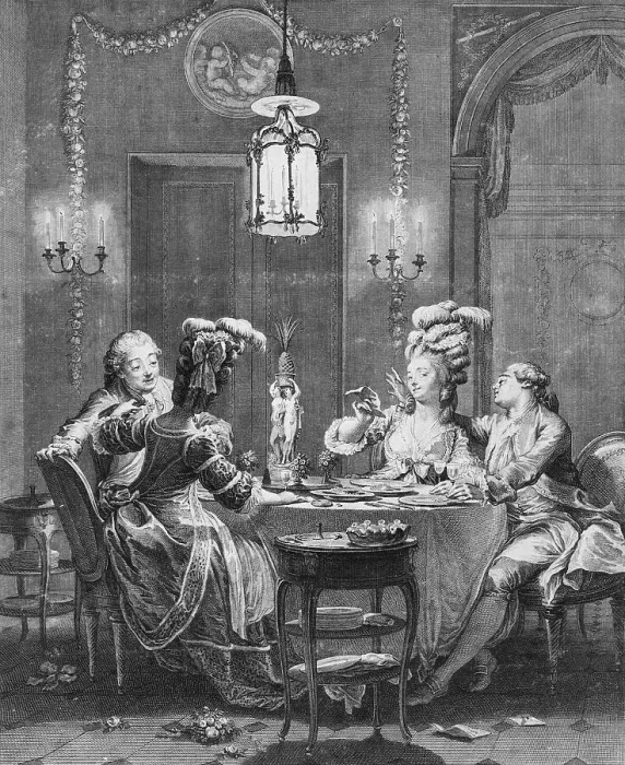 Framed Print : Le Souper Fin Engraving by Jean-Michel Moreau Framed Print : Le Souper Fin Engraving by Jean-Michel Moreau