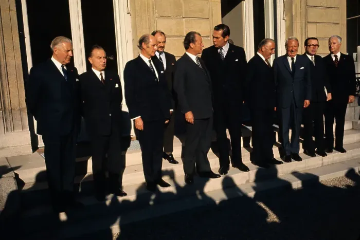 Framed Print : Leaders of Nine Nations Posing at Elysee Palace Framed Print : Leaders of Nine Nations Posing at Elysee Palace
